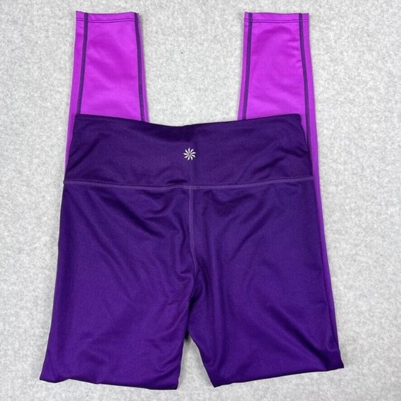 Athleta Womens Leggings Size Small Chaturanga Purple Gradient Ombré Activewear - Picture 3 of 9